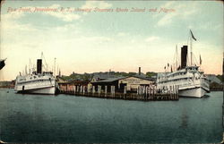 Fox Point, Showing Steamers Rhode Island and Pilgrim Providence, RI Postcard Postcard Postcard