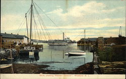 Dock, showing Steamer "General" Wickford, RI Postcard Postcard Postcard