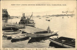 Ferry Boat Landing Showing Marblehead Neck Postcard