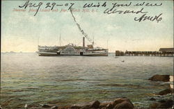 Steamer Block Island and Pier Postcard