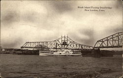 Block Island Passing Drawbridge Postcard