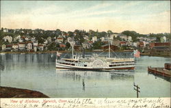 View of Harbour with Block Island Steamer Norwich, CT Postcard Postcard Postcard