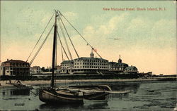 Water View of New National Hotel Postcard