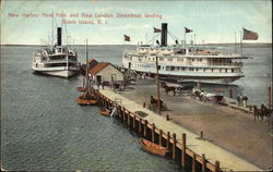 New Harbor New York and New London Steamboat Landing Postcard