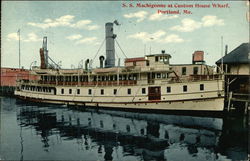 SS Machigonne at Custom House Wharf Portland, ME Postcard Postcard Postcard