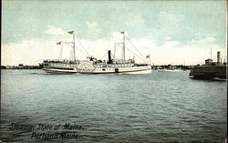 Steamer State of Maine on the Water Portland, ME Postcard Postcard Postcard