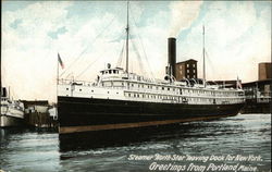 Steamer "North Star" leaving Dock for New York Postcard