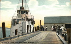 Steamer at Dock Round Pond, ME Postcard Postcard Postcard