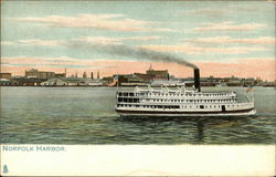 Steamer in Norfolk Harbor Postcard