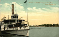 Steamer "Little Silver" approaching Pier Long Branch, NJ Postcard Postcard Postcard