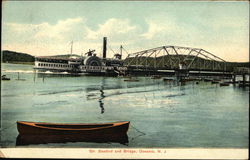 Steamer Seabird and Bridge Postcard