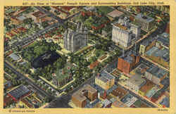 Air View Of Mormon Salt Lake City, UT Postcard Postcard