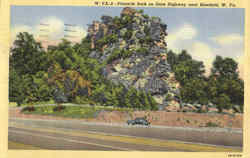 Pinnacle Rock On State Highway Near Bluefield West Virginia Postcard Postcard