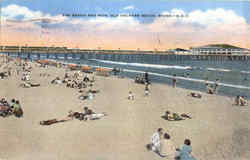 The Beach And Pier Old Orchard Beach, ME Postcard Postcard