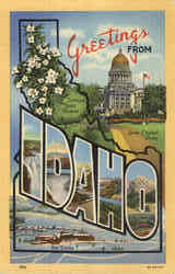 Greetings From Idaho Postcard