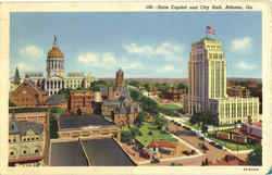 State Capitol And City Hall Postcard