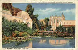 Corner Of Botanical Building And Portion Of Upper Lagoon, Balboa Park Postcard