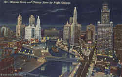 Wacker Drive And Chicago Postcard