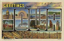 Greetings From Iowa Postcard