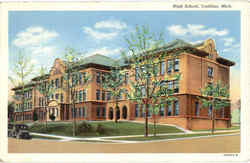 High School Cadillac, MI Postcard Postcard