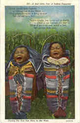 A Sad Little Pair Of Indian Papooses Postcard