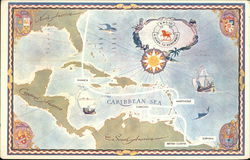 Map of Caribbean Sea Maps Postcard Postcard Postcard