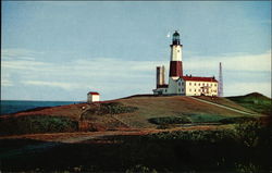 Montauk Point and Light Postcard