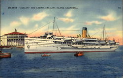 Steamer "Avalon" and Casino Postcard