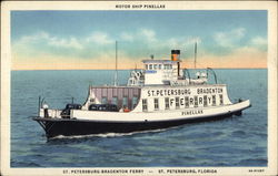 St. Petersburg-Bradenton Ferry - Motor Ship "Pinellas" Ferries Postcard Postcard Postcard