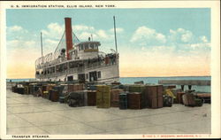 US Immigration Station, Transfer Steamer Postcard