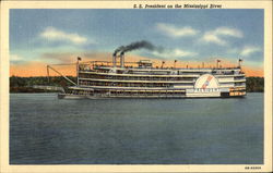 S.S. President on the Mississippi River Postcard