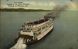 Largest of the Stern Wheelers Cruising on Kentucky Lake Postcard