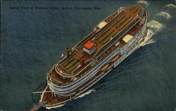 Aerial View of Steamer Island Queen Cincinnati, OH Postcard Postcard Postcard