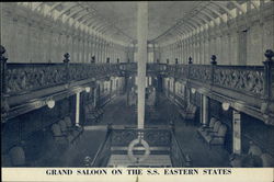 Grand Saloon on the SS Eastern States Interiors Postcard Postcard Postcard