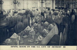 S. S. City of Detroit III - Dining Room Interiors Postcard Postcard Postcard