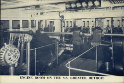 Engine Room on the SS Greater Detroit Interiors Postcard Postcard Postcard