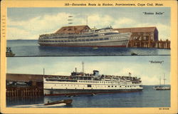 Excursion Boats in Harbor - "Boston Belle" and "Holiday" Postcard