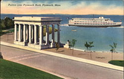 Portico over Plymouth Rock Massachusetts Postcard Postcard Postcard