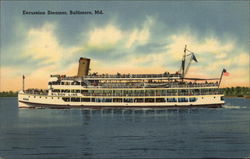 Excursion Steamer on the Water Baltimore, MD Postcard Postcard Postcard