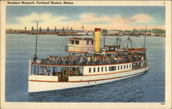 Steamer Maquoit on the Water Portland Harbor, ME Postcard Postcard Postcard