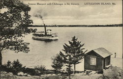 Steamer Macquoit with Chebeague in the distance Littlejohn Island, ME Postcard Postcard Postcard