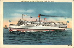 Steamer "State of Maryland" (Old Bay Line) Steamers Postcard Postcard Postcard