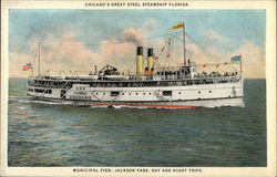 Steel Steamship "Florida" - Chicago Postcard