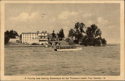 Tour Boat leaving Gananoque for Thousand Island Trip Ontario Canada Postcard Postcard Postcard