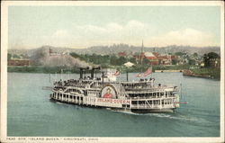 Steamer "Island Queen" on the Water Postcard