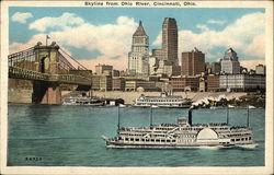 Skyline from Ohio River Postcard