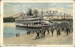 Boat Landing on the Mississippi River Clinton, IA Postcard Postcard Postcard