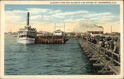 Electric Pier and Favorite Line Wharf Postcard