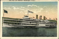 New Day Line Steamer "Washington Irving" Postcard