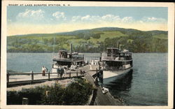 Wharf at Lake Sunapee Station New Hampshire Postcard Postcard Postcard